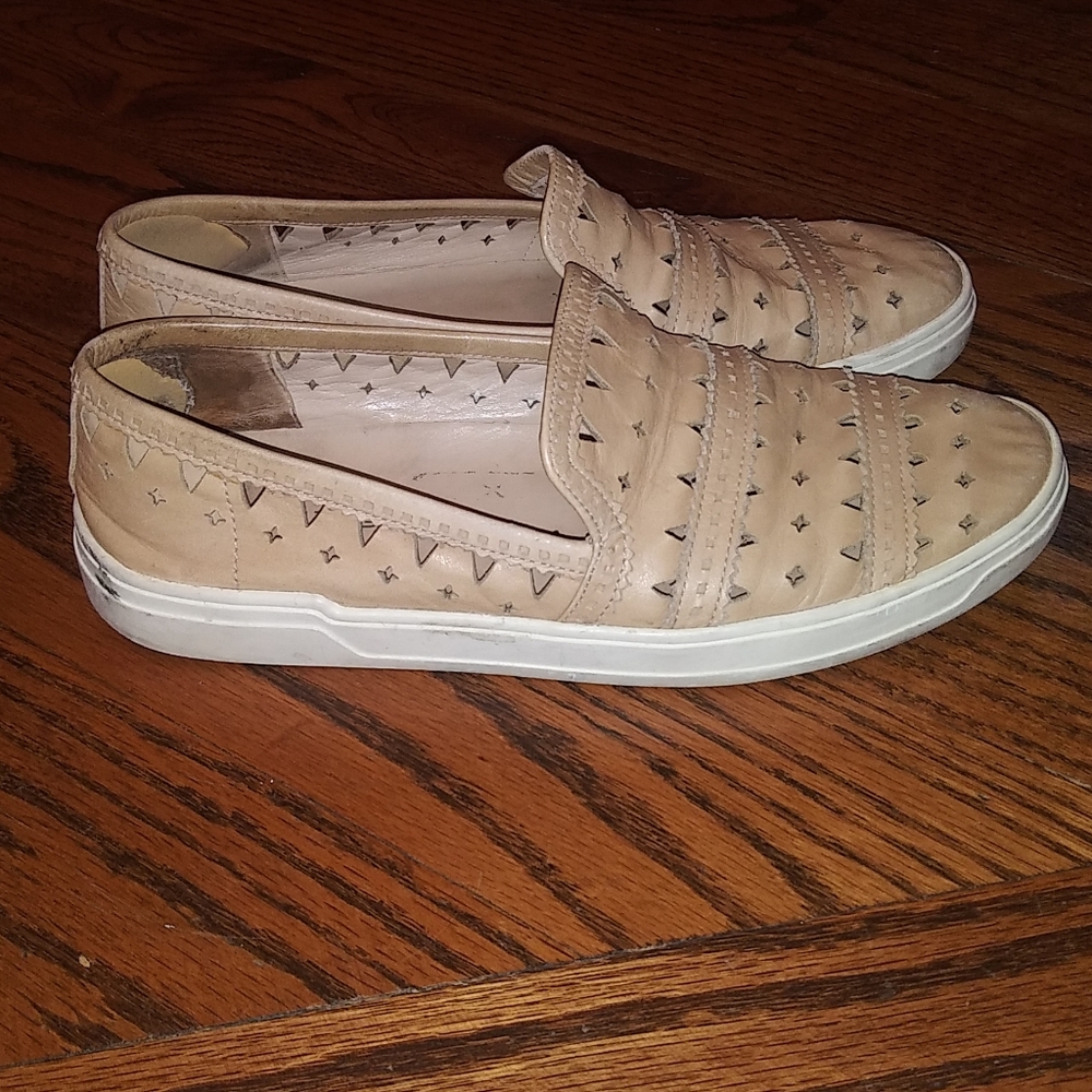 Via Spiga Gingi Tan Leather Slip On Sneakers - Picture 2 of 5